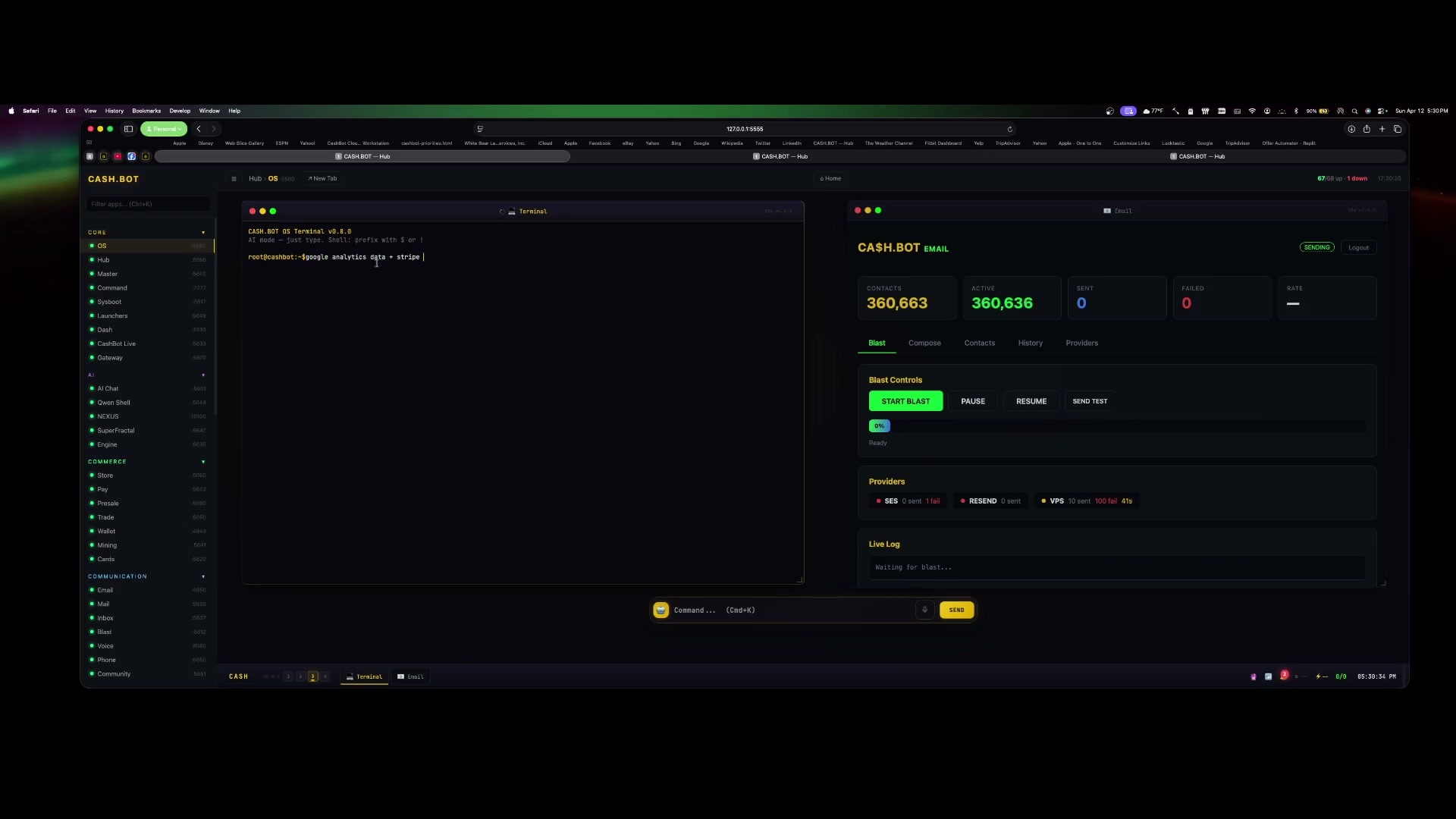 Analytics dashboard — real data